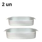 Conjunto de Travessas Refratária Porcelana Tipo Marinex 30x21cm e 37x26cm