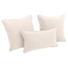 Conjunto de travesseiros Blazing Needles Corded Twill Natural, 3 peças