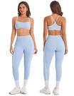 Conjunto de treino ABOCIW Color Block, sutiã esportivo e leggings de cintura alta