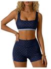 Conjunto de treino feminino Milumia, bolinhas, bloco colorido, azul profundo