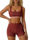 Conjunto de treino feminino Milumia com bolinhas Color Block, cor bordô