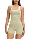 Conjunto de treino PQBPQB de 2 peças para mulheres, camiseta regata e shorts verdes