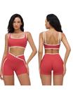 Conjunto de treino QBGJTD de 2 peças para mulheres Gym Yoga Active Wear M Conjunto de treino QBGJTD de 2 peças para mulheres Gym Yoga Active Wear M