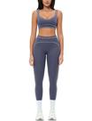 Conjunto de treino QBGJTD feminino U Back Color Block Gym Yoga cinza azul