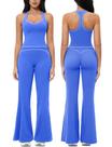Conjunto de treino QBGJTD, leggings femininas Color Block Racerback