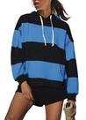 Conjunto de treino SENSERISE listrado de 2 peças, roupas femininas, azul, preto Conjunto de treino SENSERISE listrado de 2 peças, roupas femininas, azul, preto