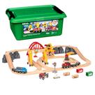 Conjunto de trem BRIO World Cargo Railway Deluxe para crianças com mais de 3 anos