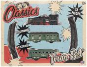 Conjunto de trem clássico retrô operado por bateria com trilhos Locomot