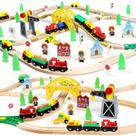 Conjunto de Trem de Madeira TOY Life com Guindaste (60 Peças) - Brinquedo para Meninos a partir de 3 Anos Conjunto de Trem de Madeira TOY Life com Guindaste (60 Peças) - Brinquedo para Meninos a partir de 3 Anos