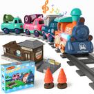Conjunto de trem elétrico MORECOLL com música e luzes para crianças