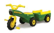 Conjunto de triciclos e vagões John Deere para crianças maiores de 18 meses