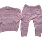 Conjunto de Tricô Maya Corações Blusa e Calça Salmão Conjunto de Tricô Maya Corações Blusa e Calça Salmão