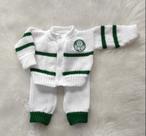 Conjunto De Tricô Personalizado Do Palmeiras Para Bebê