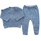 Conjunto de Tricô Théo Trabalhado Azul Claro Conjunto de Tricô Théo Trabalhado Azul Claro