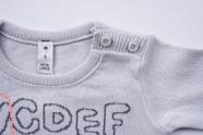 Conjunto de Tricot Baby Mini Lord Cinza Letrinhas Quentinho