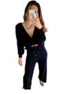 Conjunto de tricot blusa e calça pantalona mousse SKU306