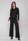 Conjunto de Tricot em Fio Botonê Blusa e Wide Leg Preto Salvatore