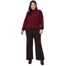 Conjunto de Tricot Feminino Blusa Pied Poule e Calca flare canelada