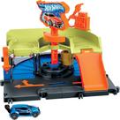 Conjunto de trilhas para carros de brinquedo Hot Wheels City Downtown Express Car Wash Conjunto de trilhas para carros de brinquedo Hot Wheels City Downtown Express Car Wash