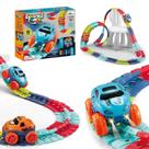 Conjunto de trilhos de carro antigravitacionais de brinquedo ADYERBY com luz LED (46 unidades)
