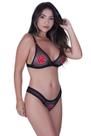 Conjunto De Tule Transparente Com Bordado Akatsuki Naruto