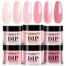 Conjunto de unhas AZUREBEAUTY Pink Dip Powder 6 cores com kit inicial