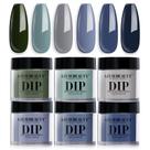 Conjunto de unhas Dip Powder AZUREBEAUTY azul sálvia verde cinza 6 cores