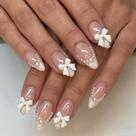 Conjunto de unhas falsas DAJIJIYOU White French Tip, 24 peças com cola