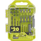 Conjunto de unidades de perfuração e impacto RYOBI 20 PC. Óxido preto