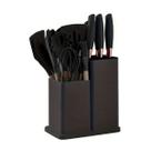 Conjunto De Utensílios Cozinha 19 Peças Silicone Facas Colher Espátulas Batedor Ovos Concha Espumadeira Cor:Vermelho