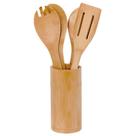 Conjunto de utensilios de Bambu - 5 Itens - Ecologico