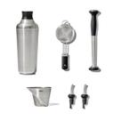 Conjunto de utensílios de bar OXO Steel de 6 peças com coqueteleira, Muddler & Jigger