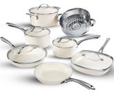 Conjunto de utensílios de cozinha antiaderente de cerâmica Gotham Steel de 12 peças com vaporizador