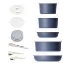 Conjunto de utensílios de cozinha antiaderente removível Caannasweis, 5 peças, azul