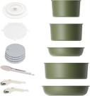 Conjunto de utensílios de cozinha antiaderente removível Caannasweis, 5 peças, verde