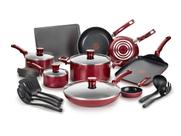 Conjunto de utensílios de cozinha antiaderente T-Fal Essence, 20 peças, vermelho