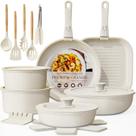 Conjunto de utensílios de cozinha Astercook, 23 unidades de cerâmica antiaderente, indução