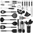 Conjunto de utensílios de cozinha BESTZMWK Silicone 32 peças com suporte preto