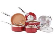Conjunto de utensílios de cozinha BulbHead Red Copper Infusion Ceramic 10PC