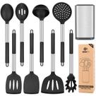 Conjunto de utensílios de cozinha Bundlepro Silicone 8 unidades com aço inoxidável
