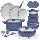 Conjunto de utensílios de cozinha CAROTE Ceramic Non Stick 25 unidades Induction Navy