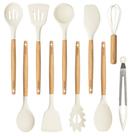 Conjunto de Utensílios de Cozinha CAROTE de Silicone - 10 Peças com Cabo de Madeira