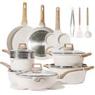 Conjunto de utensílios de cozinha CAROTE White Granite Induction 21 unidades