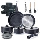 Conjunto de utensílios de cozinha Chef Power Ceramic Nonstick 19 peças preto
