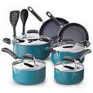 Conjunto de utensílios de cozinha Cook N Home antiaderente de 12 peças turquesa