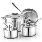 Conjunto de utensílios de cozinha Cook N Home Tri-Ply Clad em aço inoxidável de 7 peças Conjunto de utensílios de cozinha Cook N Home Tri-Ply Clad em aço inoxidável de 7 peças