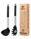 Conjunto de utensílios de cozinha, garfo de silicone para macarrão e colher