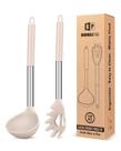 Conjunto de utensílios de cozinha, garfo de silicone para macarrão e colher