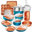 Conjunto de utensílios de cozinha Gotham Steel de 20 peças de cobre turquesa