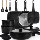 Conjunto de utensílios de cozinha KIKCOIN, pacote com 24 unidades, antiaderente, indução, RV Kitchen